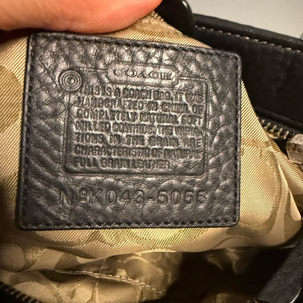 COACH Vintage “k043-5055 Soft Black PEBBLED Leather HAMPTON Satchel Handbag EUC - Picture 10 of 10